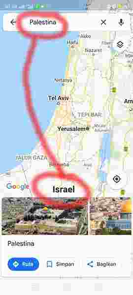 google maps peta palestina