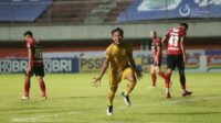 Gol Hargianto pastikan kemenangan Bhayangkara FC. foto. Liga Indonesia Baru